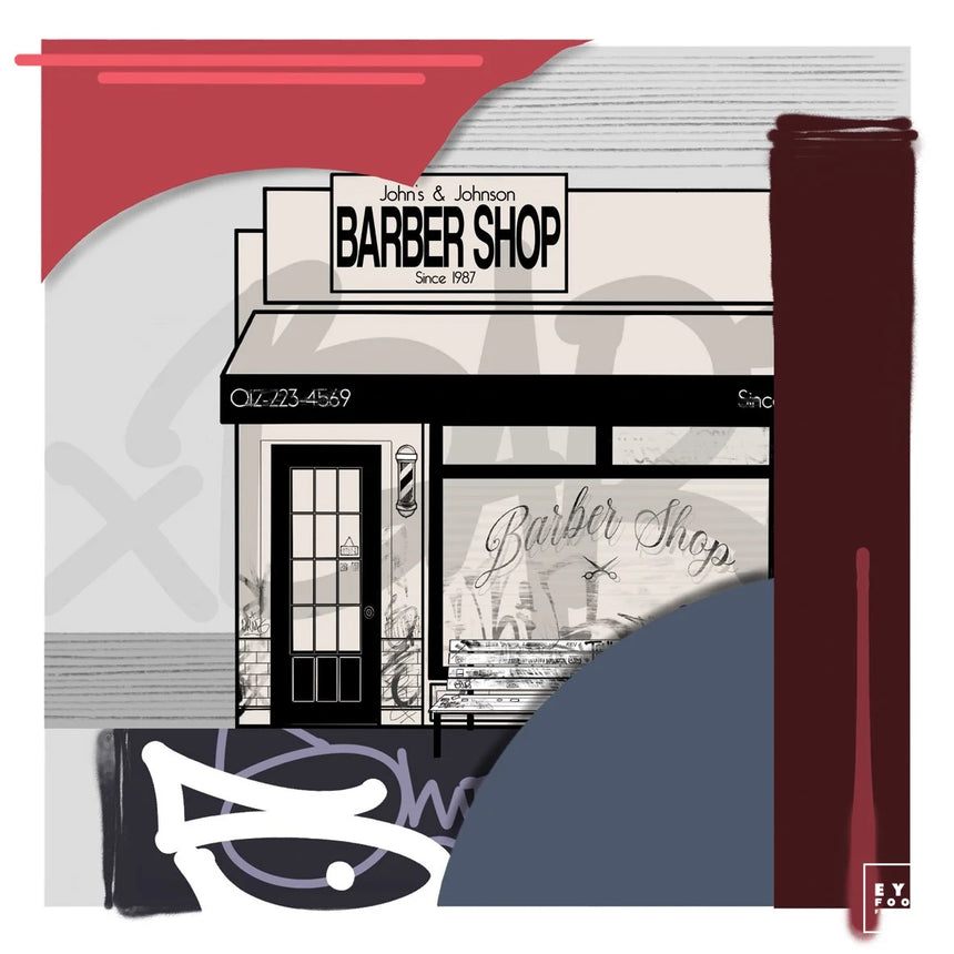 Barber Shop - Éditions Limitées - @trio6565, Animaux, Bar, Brun, Collage