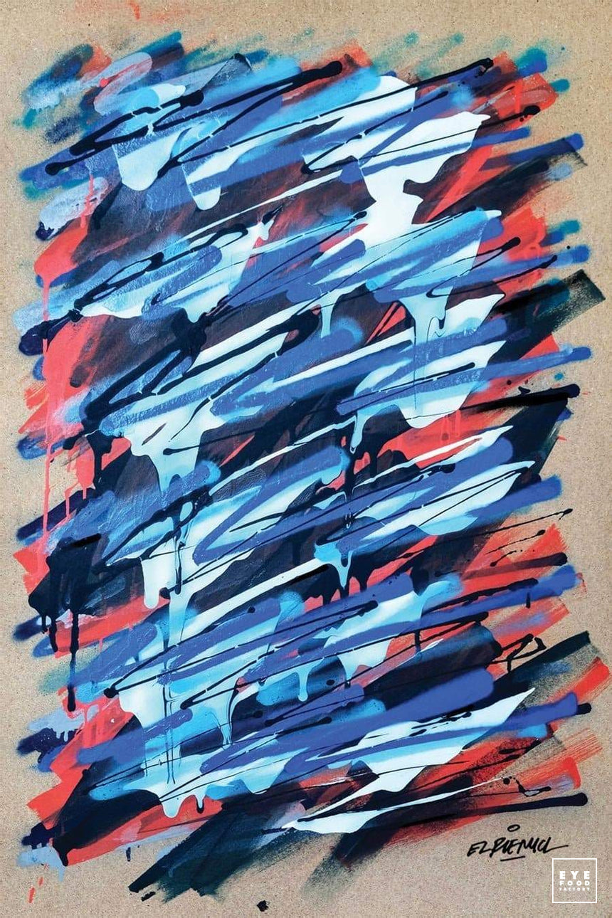 Blue Day - Éditions Limitées @trio8055, Abstrait, Bleu, Dibond®, Graffiti