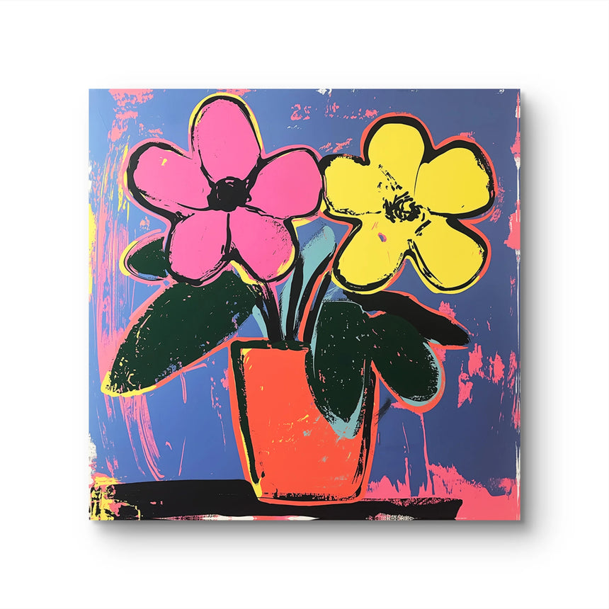 Flowers orange - Éditions Limitées - 120x120cm, 60x60cm, @duo60120, @nouveau,