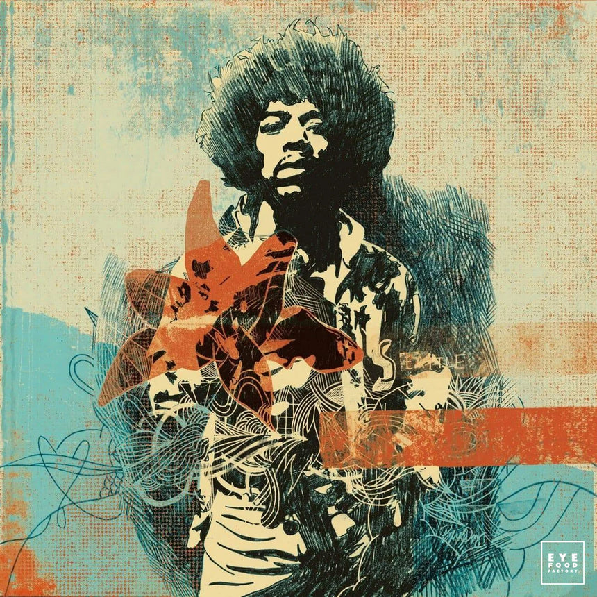 Jimi - DERNIERS EXEMPLAIRES - @trio6565, Dibond®, Fleurs, Guitare, Hendrix