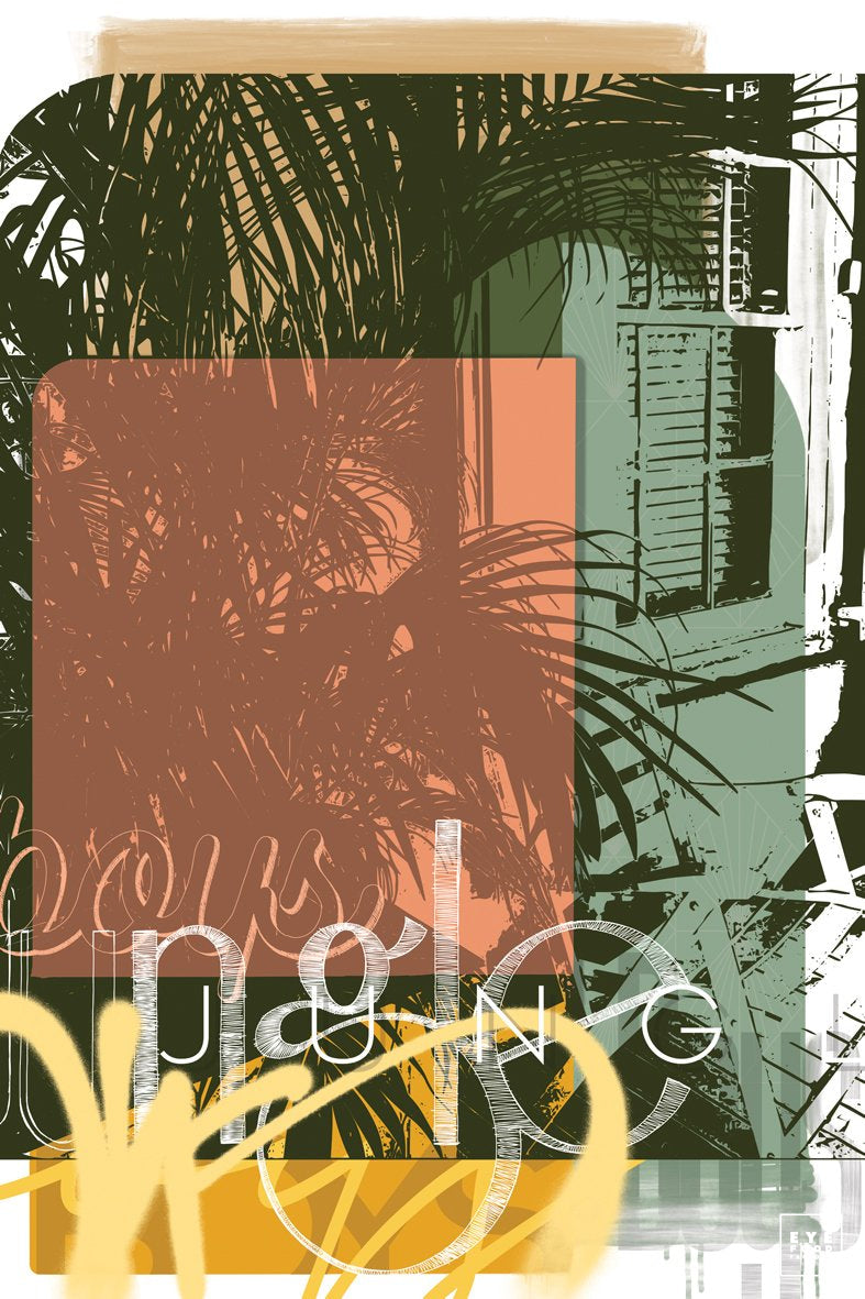 Jungle Boys - Éditions Limitées @trio8055, Abstrait, Dibond®, Jaune, Miami