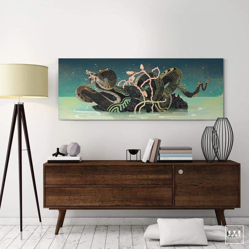 L-Snake - Éditions Limitées - 60x180cm, Animaux, Dibond®, Eau, Illustration