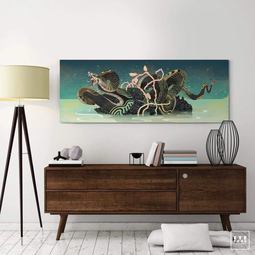 L-Snake - DERNIERS EXEMPLAIRES - 60x180cm, Animaux, Dibond®, Eau, Illustration