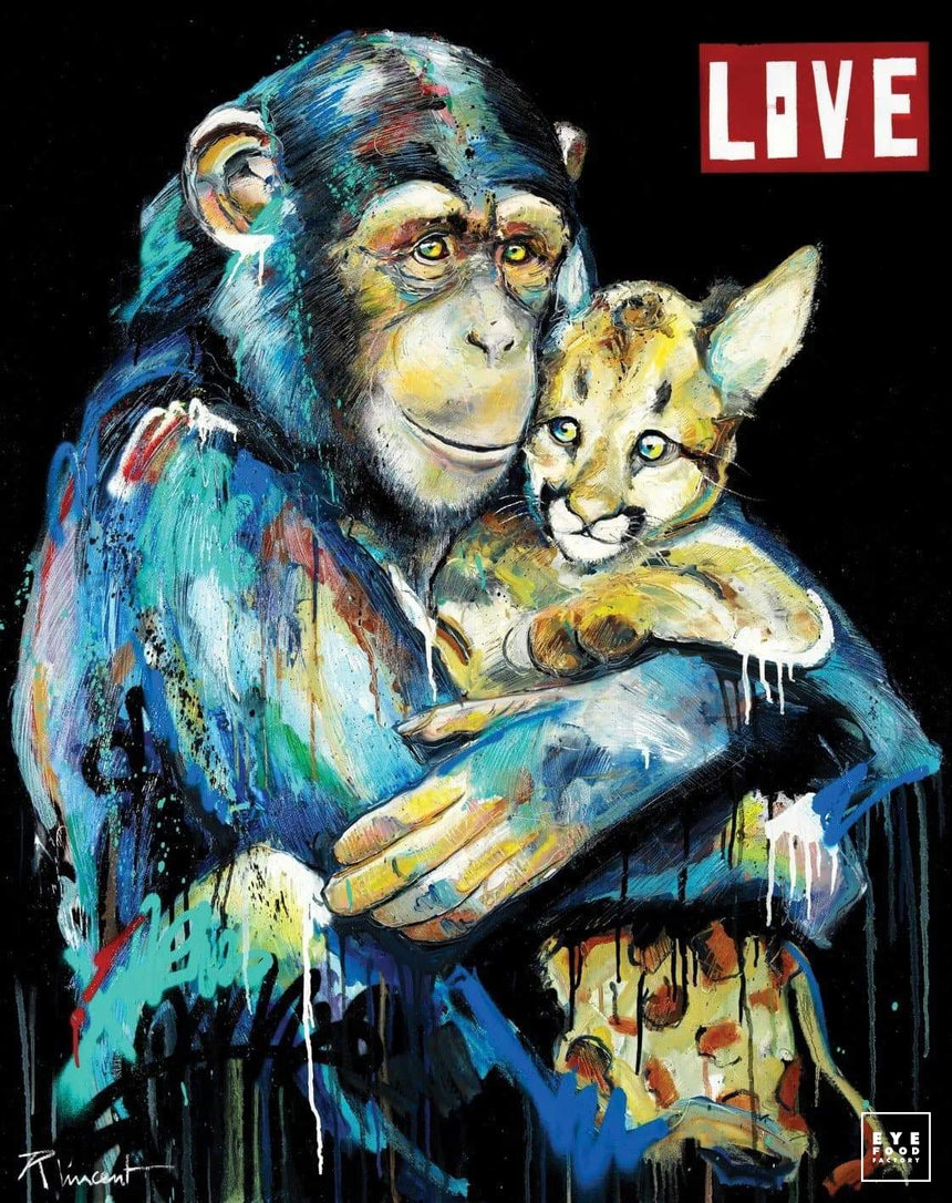 Love - Éditions Limitées - @trio806512095, Amour, Animaux, Bébé, Dibond®