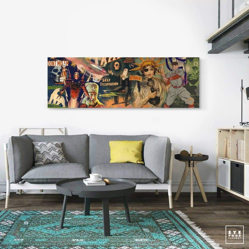 Old Corn - Éditions Limitées - 180x60cm, Amérique, Baseball, cinema, Collage