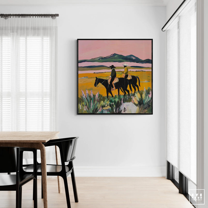 Two Cowboys One Horizon - Éditions Limitées - 120x120cm, 60x60cm, @duo60120,