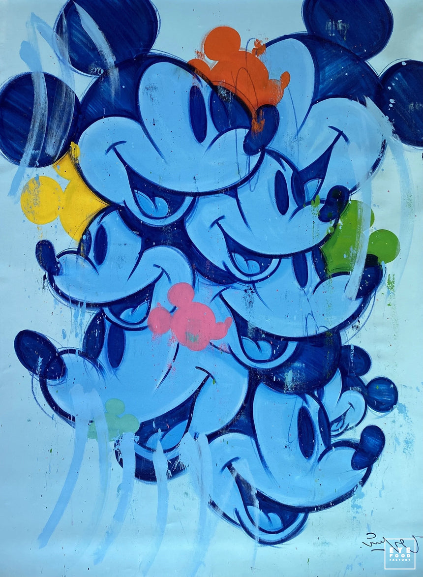 VENDU - MOUSE ACCUMULATION - BLUE SHADES - Original - Oeuvres Originales