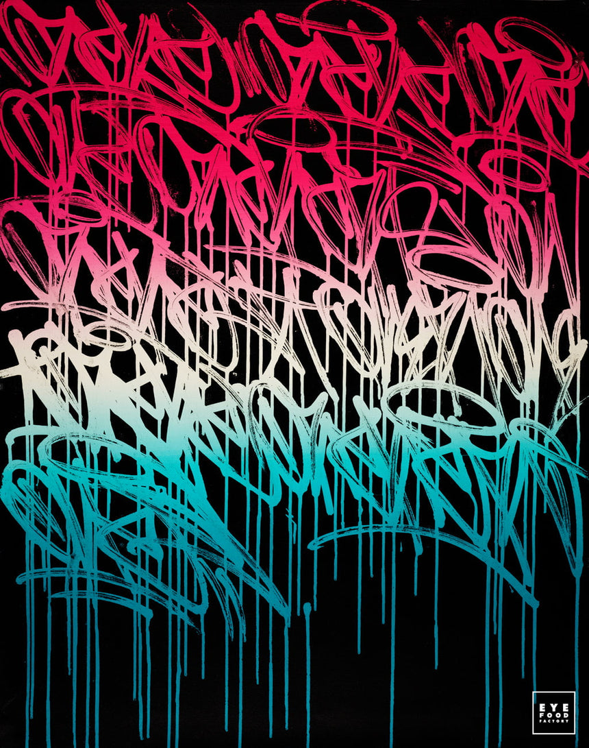 Writing - Éditions Limitées - 165x130cm, @nouveau, bleu blanc rouge, couleur,